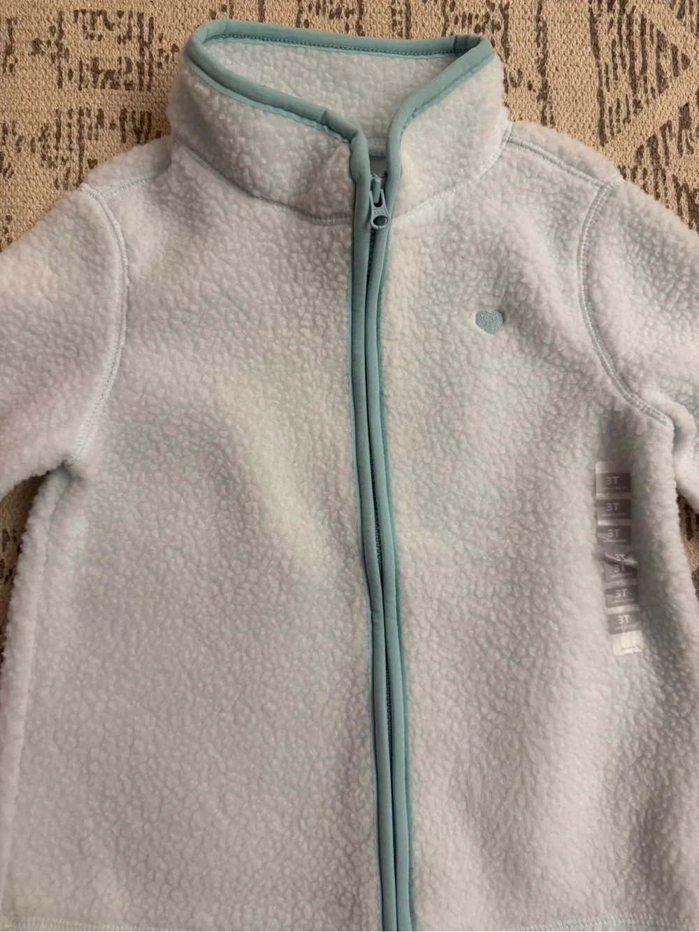 NWT OshKosh B'gosh Girls Microfleece Long-Sleeve Zip-Up Jacket 3T